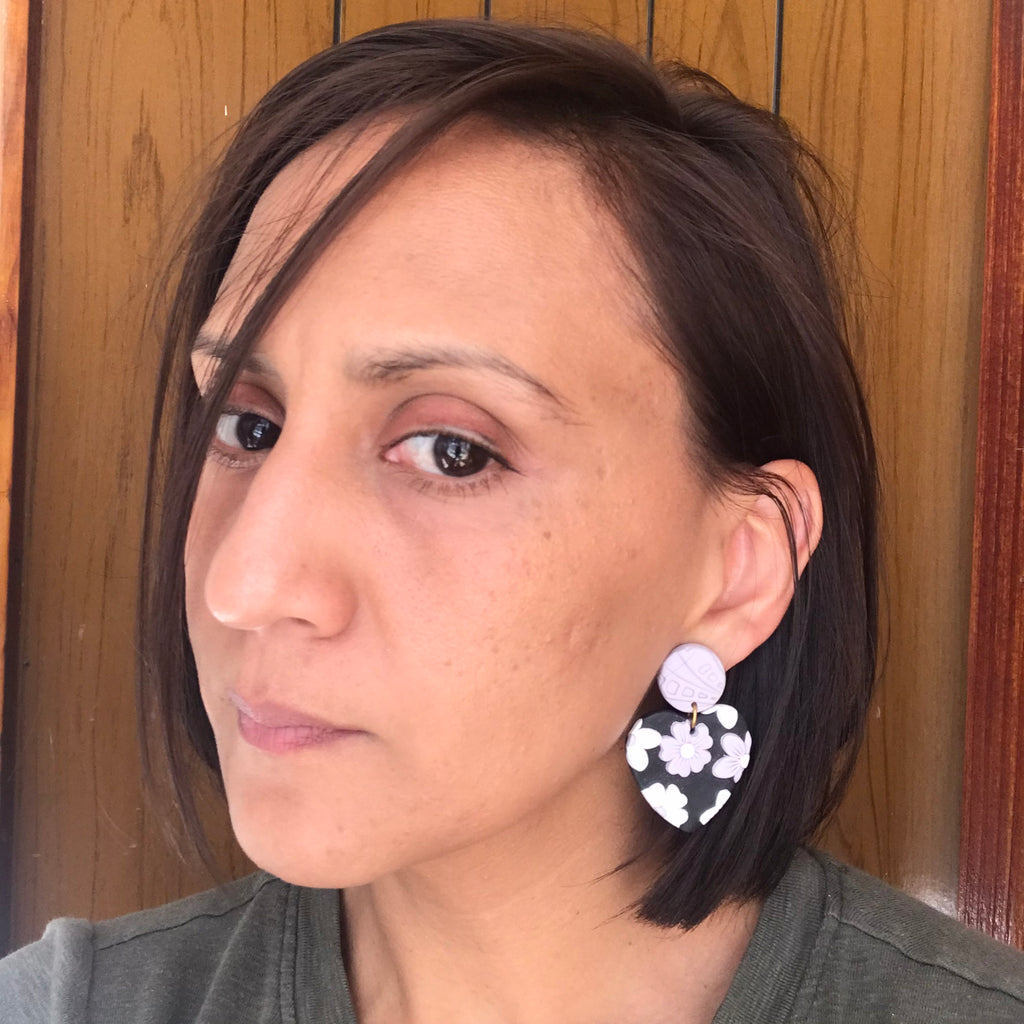Pressed Petal Heart Earrings