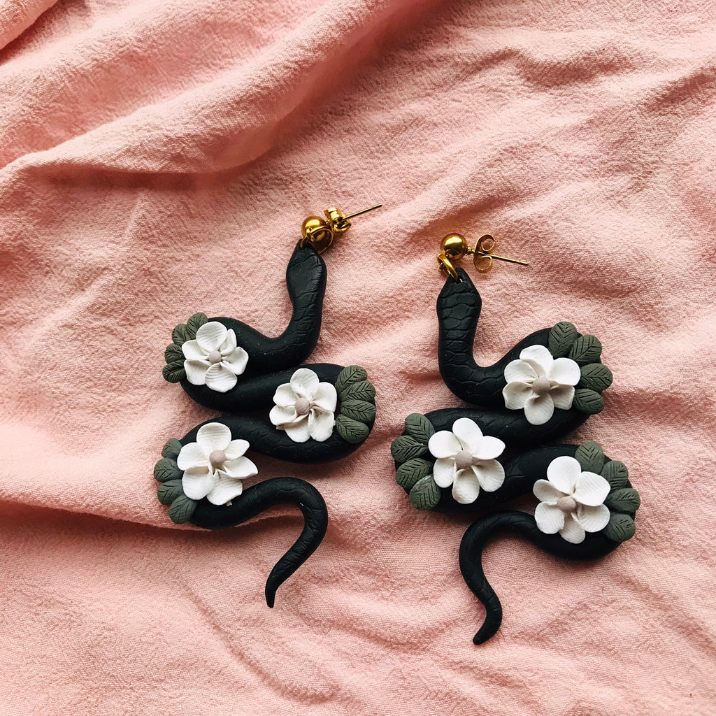 Serpent in Bloom Earrings